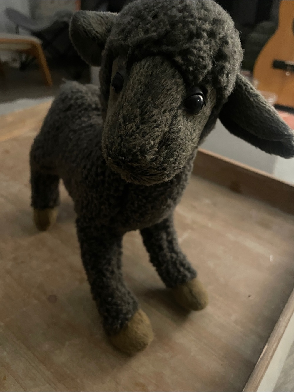 Hansa Plush Vintage Gray Lamb Stuffed Animal - Soft Kids Toy posable legs